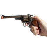 Die Cast Cowboy Cap Gun – 18cm die-cast metal toy gun with realistic sound effects, compatible with 8-shot ring caps