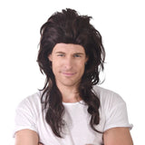Dirk Brown Mullet Wig – Dark Brown 80s Style Costume Hair – Dr Toms