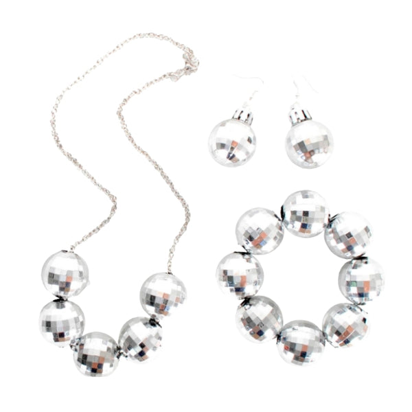 Disco Ball Jewellery Accessory Kit with necklace bracelet and earrings