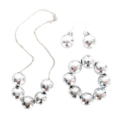Disco Ball Jewellery Accessory Kit with necklace bracelet and earrings