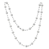 silver disco ball necklace with large and small beads