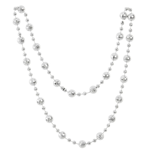 silver disco ball necklace with large and small beads