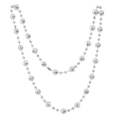 silver disco ball necklace with large and small beads