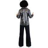 Retro disco dude shirt with shimmer finish