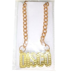 Gold disco necklace costume accessory