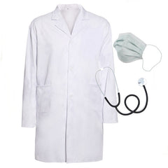 Doctor costume set with lab coat, mask, and stethoscope