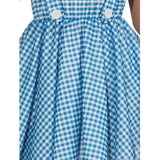 Close up of dorothy classic girls costume skirt with elastic waist.