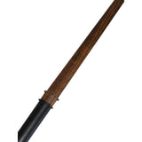 draco malfoys wand with wood look wand and black handle.