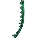 Dragon Tail 86 cm, metallic green with black scale print.