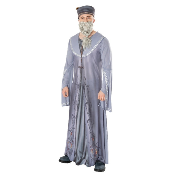 dumbledore costume for adults, robe, hat and beard.