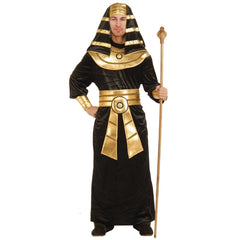 Egyptian Pharaoh Men’s Costume – Black Robe with Gold Accessories by Dr Toms
