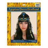 Egyptian Queen Headband, decorative gold band with ribbons .