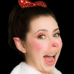 Elf Nose-Black label latex, button nose, wide base, use acrylbond adhesive and remover to attach.