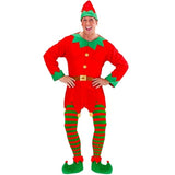 Front view of elf shoe covers worn with colourful  tights