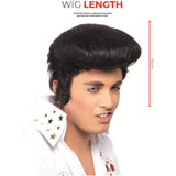 Wig with measurement guide on a white background
