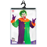 Packaging for evil joker adult jumpsuit and mask