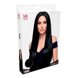Extra Long Black Wig 75cm for adults – Widmann boxed packaging