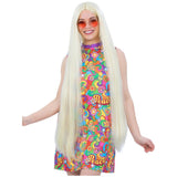Extra long 100cm straight blonde hippie wig for 1960’s costumes, festivals, or fairy-tale princess outfits