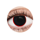 EyeFX Hellraiser Contact Lenses & Case, black with red outer rim.