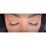 Eyelashes - Black with Gold Tinsel