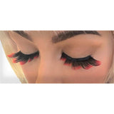 Eyelashes - Black Jagged with Red Tips with small tube of glue.