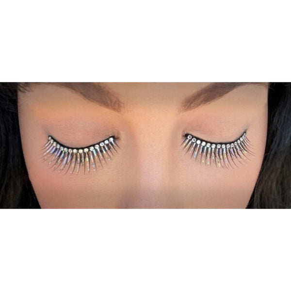 Eyelashes-Black and Tinsel Lashes with Crystals.
