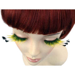 Eyelashes - Black & Yellow w/Feather Tips
