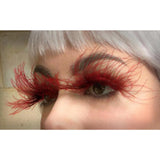 Eyelashes - Floating Red Feathers, dramatic and large.