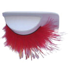 Eyelashes - Red Feathery with Silver Tinsel.