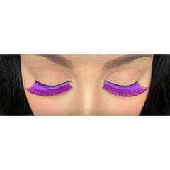 Eyelashes - Sparkly Purple, regular length.