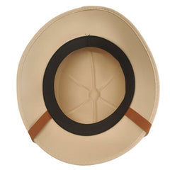 Lightweight fabric jungle pith helmet in tan for adult costumes
