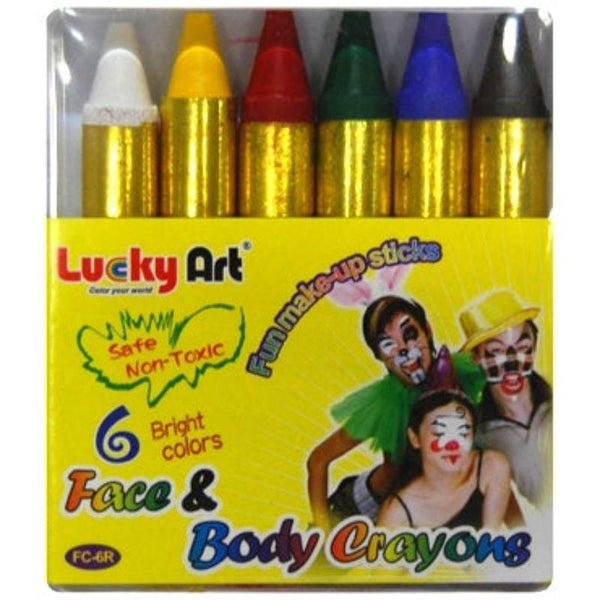 face and body make-up crayons set of 6 primary colours.