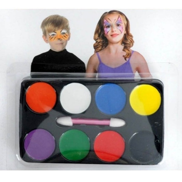 8-colour face paint palette with applicator for Halloween, Book Week, and costume makeup