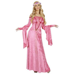 Fair Maiden velvet medieval dress with gold bodice lacing and flowing sleeves
