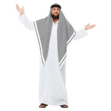 Fake Sheikh Deluxe Costume, White robe with black and white check headdress.