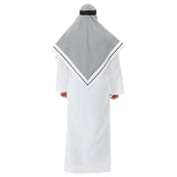 Fake Sheikh Deluxe Costume, White robe with black and white check headdress.