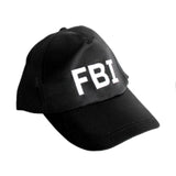 Black FBI cap with white lettering – Halloween and police costume accessory