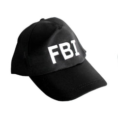 Black FBI cap with white lettering – Halloween and police costume accessory