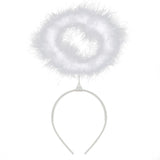 White Feather Halo – soft angel headpiece for Christmas or angel costumes.