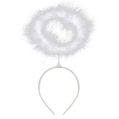 White Feather Halo – soft angel headpiece for Christmas or angel costumes.