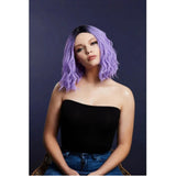 Fever Cara Wig, Two Toned Blend, Violet, shoulder length with soft waves, dark roots.

