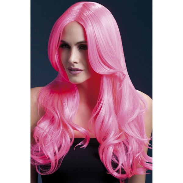 Fever Khloe long neon pink wavy wig