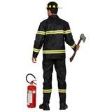 Adult men's Firefighter Costume back view showing yellow stripe detailing
