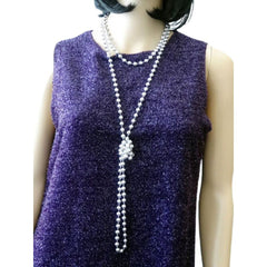 Long red flapper beads 183 cm long.