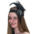 Flapper Headband – Black & Silver 1920s Style