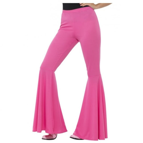 Womens black flared trousers retro wide leg pants