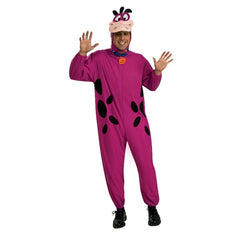 Flintstones Dino Adult Costume, onesie with headpiece.