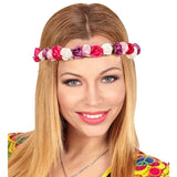 Floral headband in pink and purple tones suitable for retro and medieval costumes