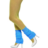 Fluro blue 1980s legwarmers – neon retro costume accessory