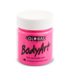 Fluro pink UV reactive face and body paint by Global – non-toxic water-based paint for costumes, parties, and festivals
